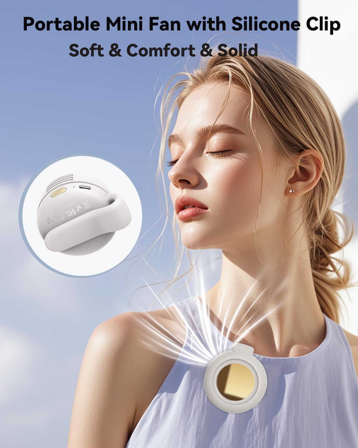 Connexg Portable Clip On Silent Mini Bladeless Fan