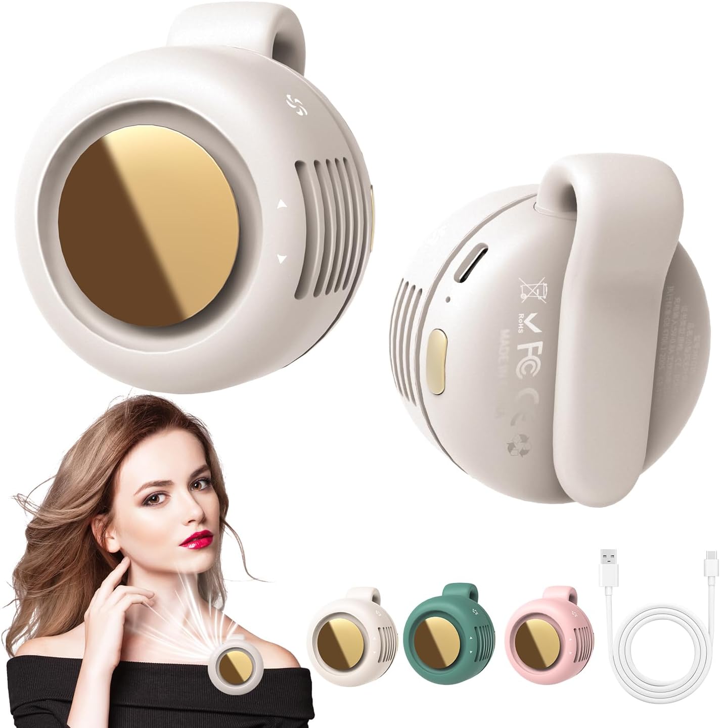 Connexg Portable Clip On Silent Mini Bladeless Fan