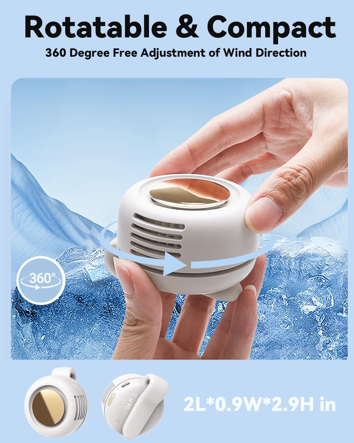 Connexg Portable Clip On Silent Mini Bladeless Fan