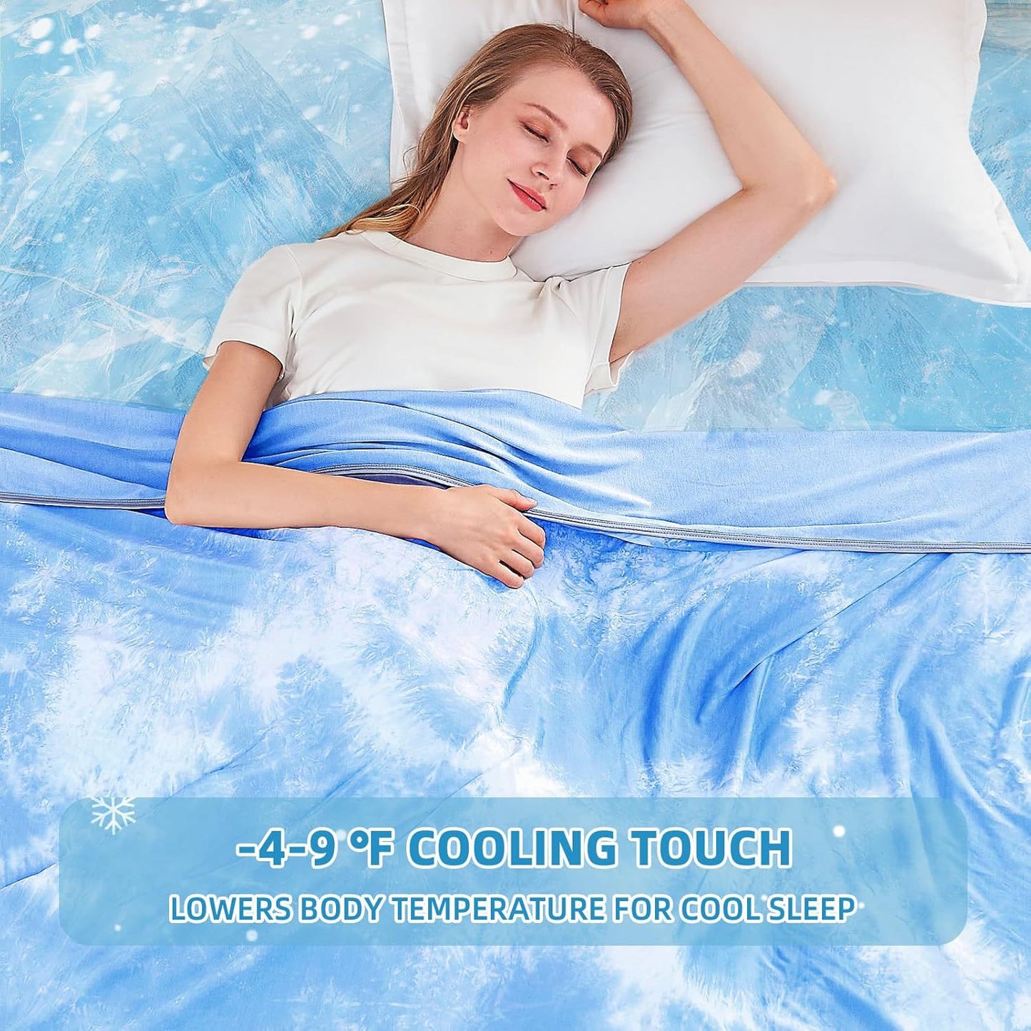 Ice Cooling Blanket for Summer, Luxury Cold Touch Throw for Hot Sleepers