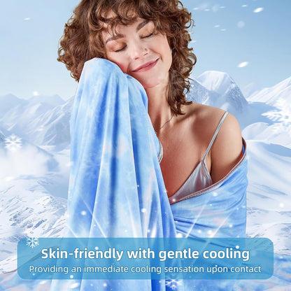 Ice Cooling Blanket for Summer, Luxury Cold Touch Throw for Hot Sleepers